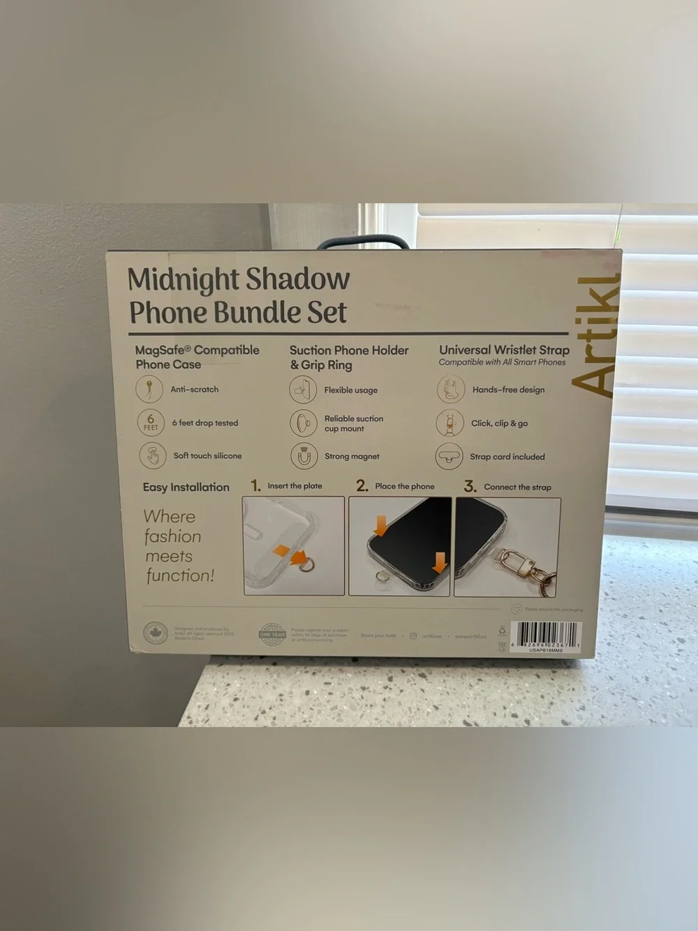 NEW Midnight Shadow Phone Bundle Set for iPhone 16 Pro Max - Black